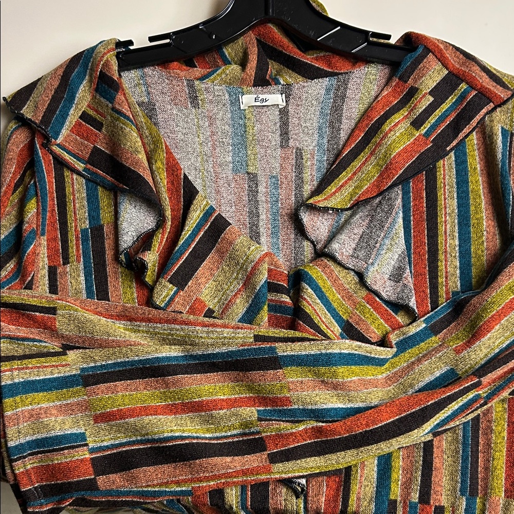 Colorful Striped Ruffle Dress 3X - Picture 3 of 5